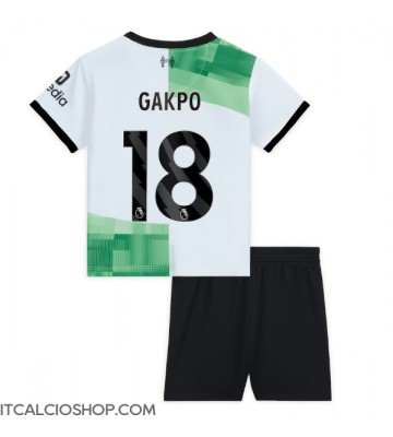 Liverpool Cody Gakpo #18 Seconda Maglia Bambino 2023-24 Manica Corta (+ Pantaloni corti)